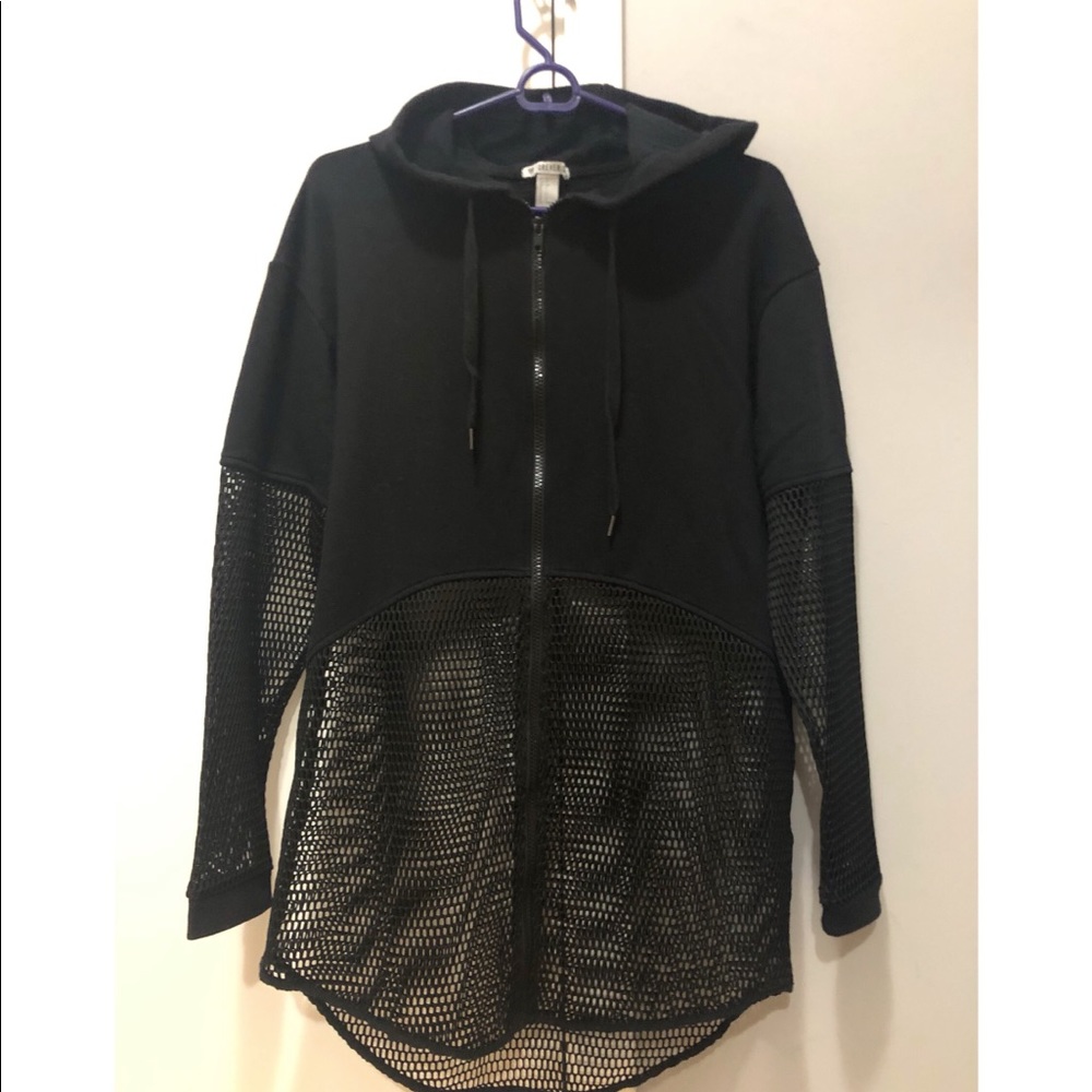 Long black fishnet style sweater
